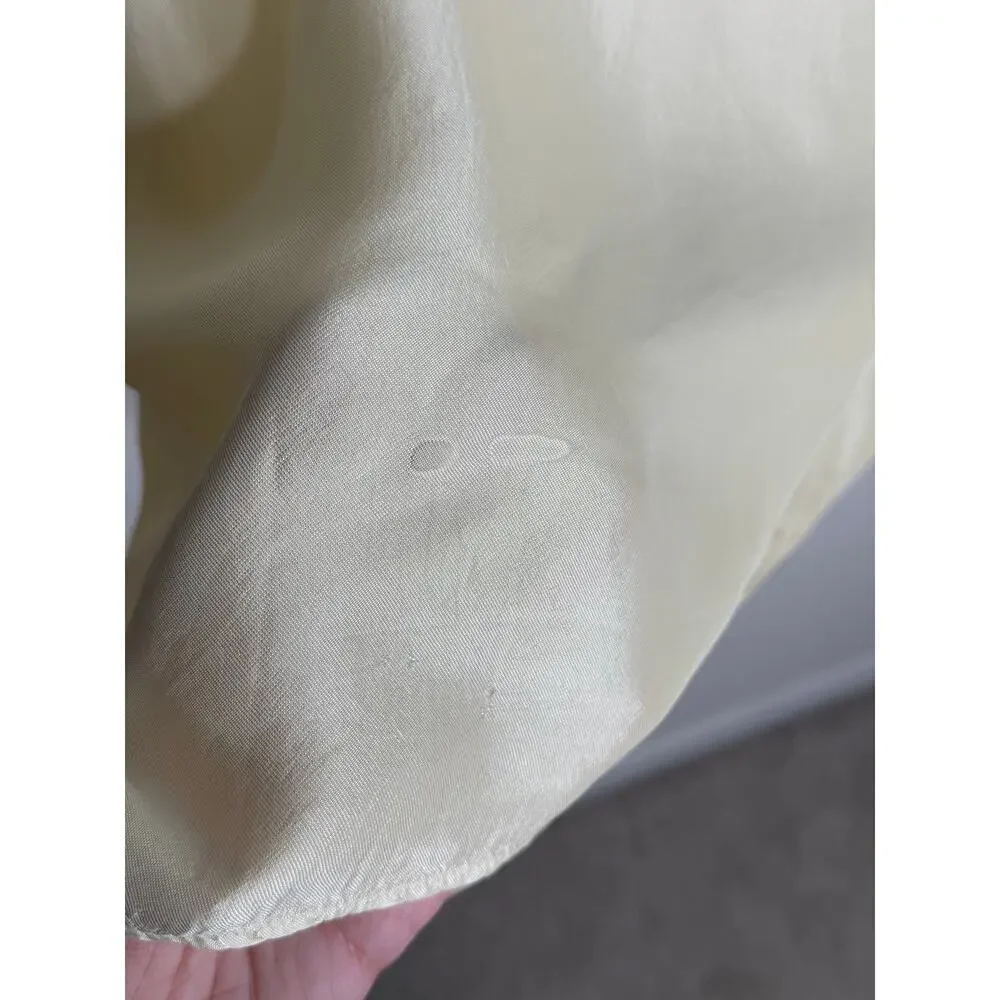 Cp Shades Sausalito Satin Long Sleeve Button-Up Shirt Cream Women's Size Large